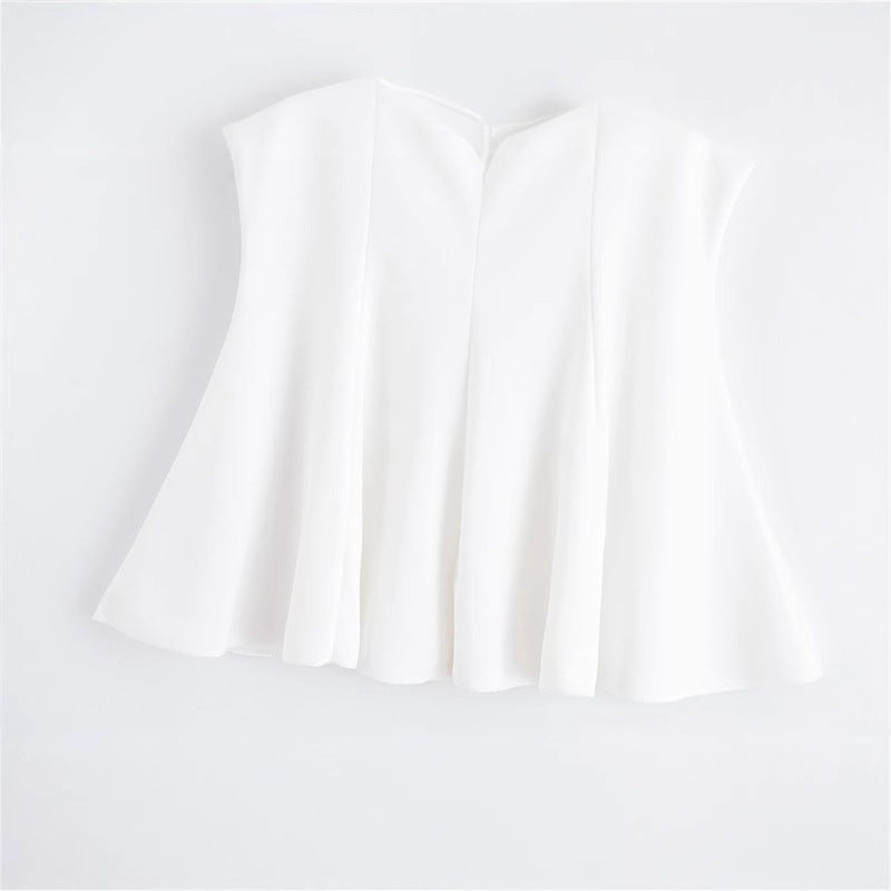 Long-Sleeved Fashionable Loose Casual Design Sense Unique Short Dress-Style Top