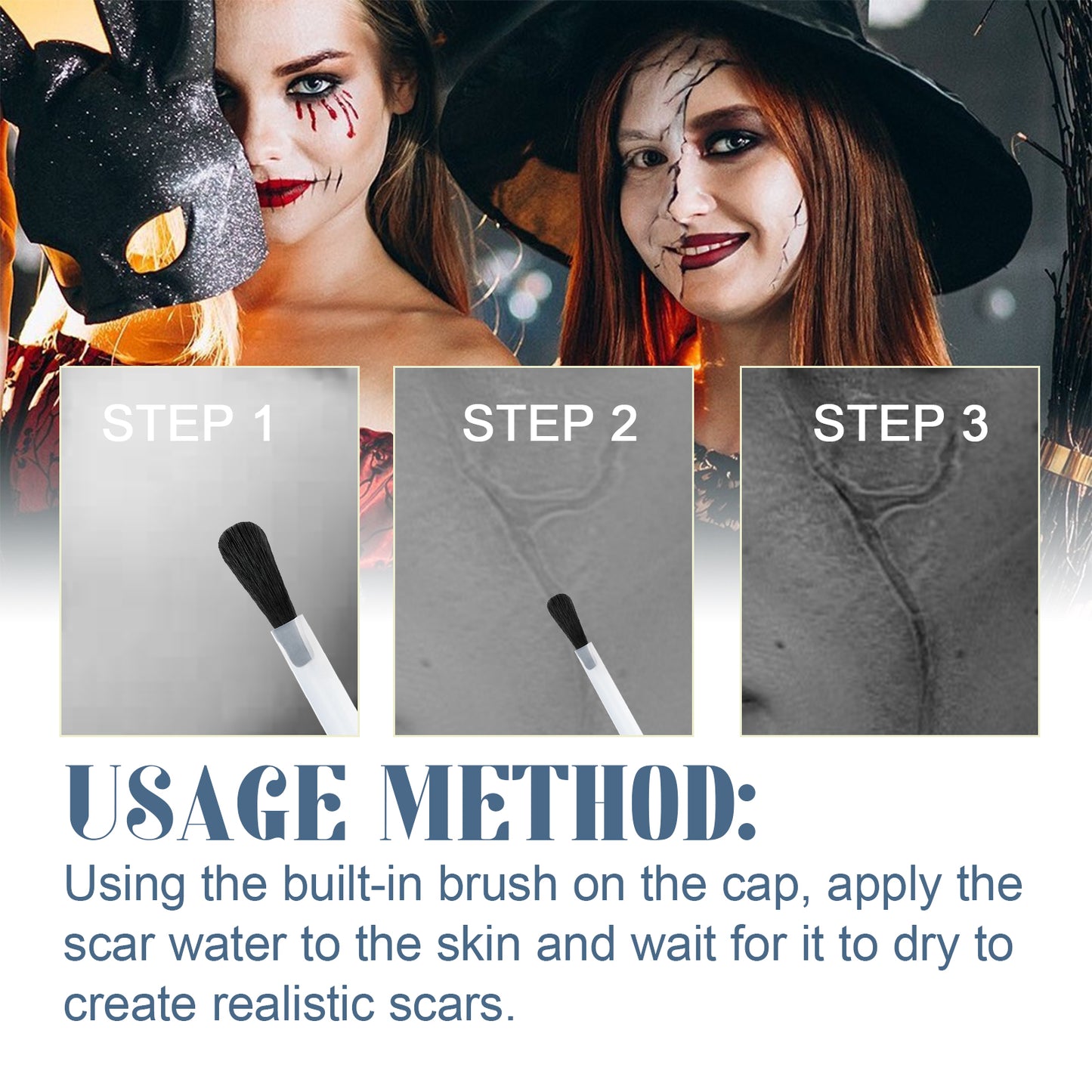 EELHOE Halloween-Narbenlotion, festliche Party-Verkleidung, Horror-Wunde, Narben-Wund-Make-up-Lotion