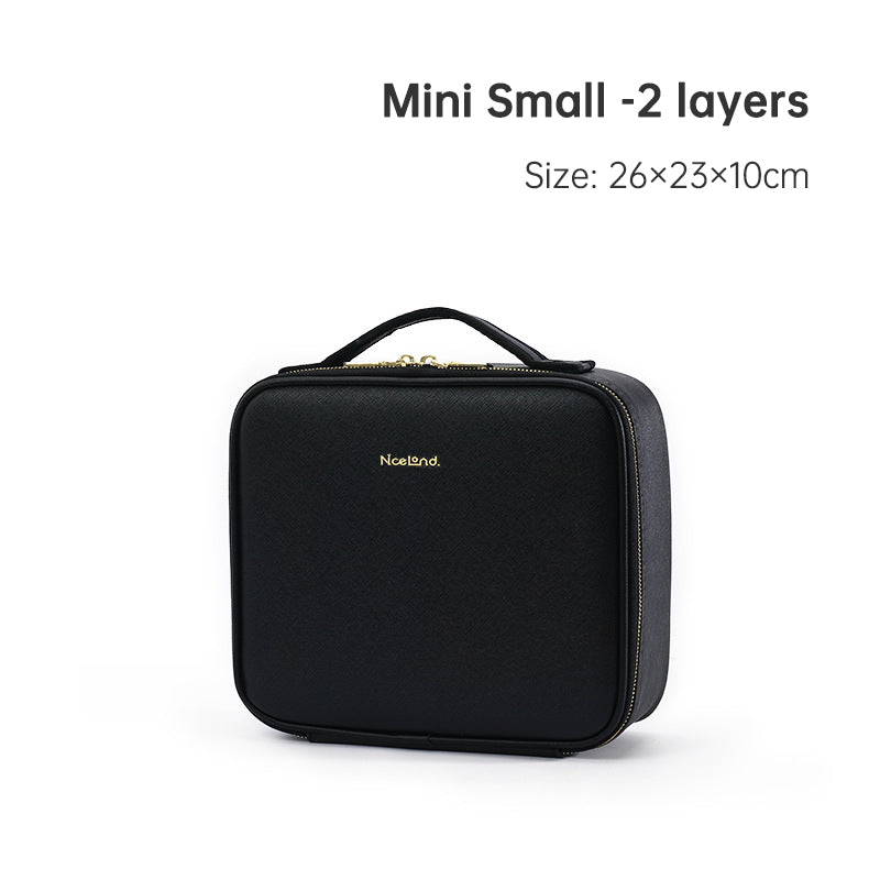 PU portable zipper pouch leather makeup organizer waterproof zipper pouch with handle