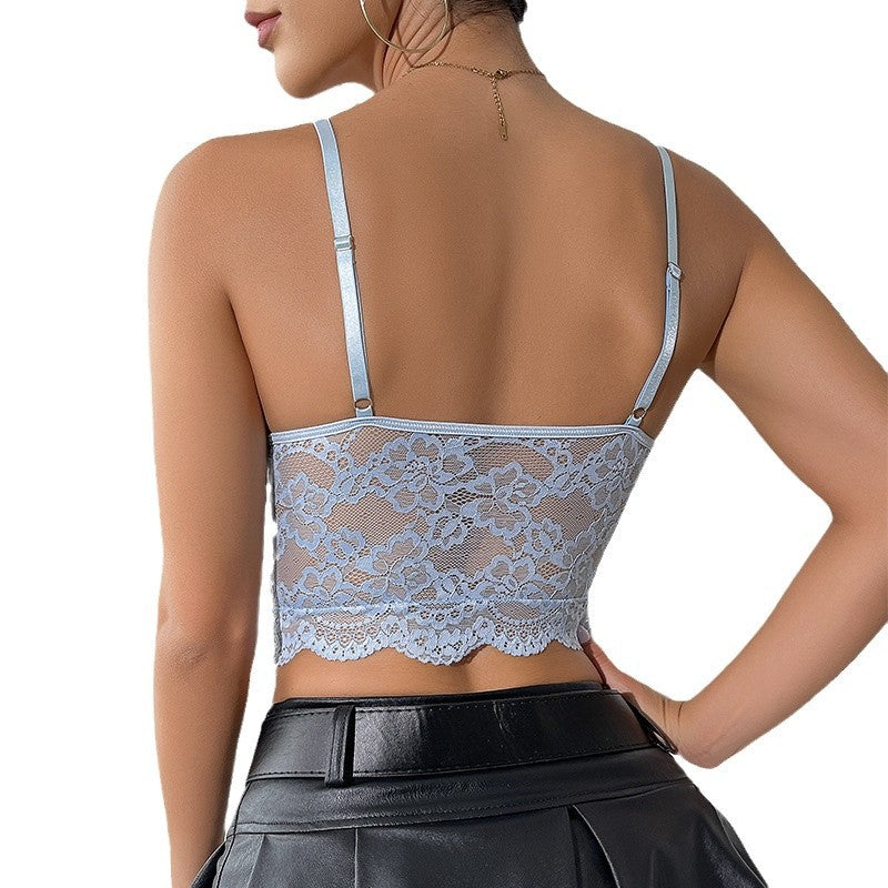 Hollow corset vest lace see through new spicy girl camisole top