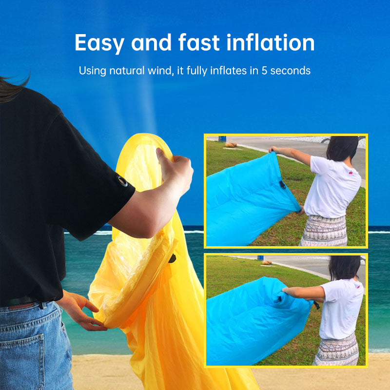 Outdoor lazy inflatable sofa Portable beach air sofa Foldable inflatable camping sofa bed One-person sleeping bag