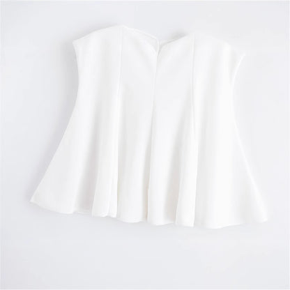 Long-Sleeved Fashionable Loose Casual Design Sense Unique Short Dress-Style Top