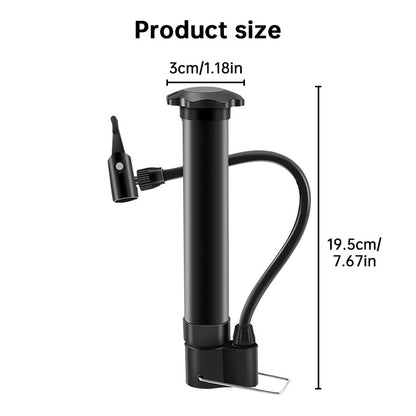 Portable Bike Pump (Schrader Valve 80psi), Lightweight Tube, Manual Inflator (Road/MTB), Cycling Accessories
