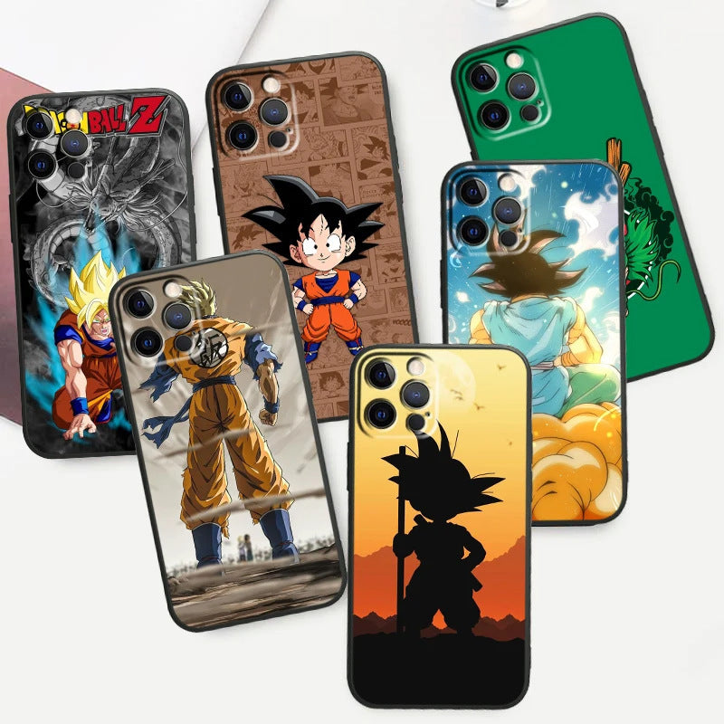 Suitable for 15 iPhone Fashion Dragon Ball Anime Phone Case Black Other Back Cover Color Painting