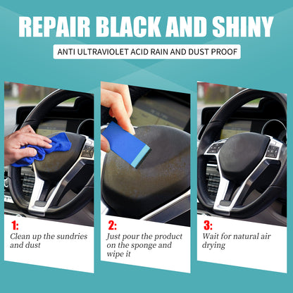 OUHOE Car Plastic Dashboard Refurbisher (30ml Box) Dust-Proof Repair, Interior Cleaning And Polishing, Plastic Whitening Maintenance