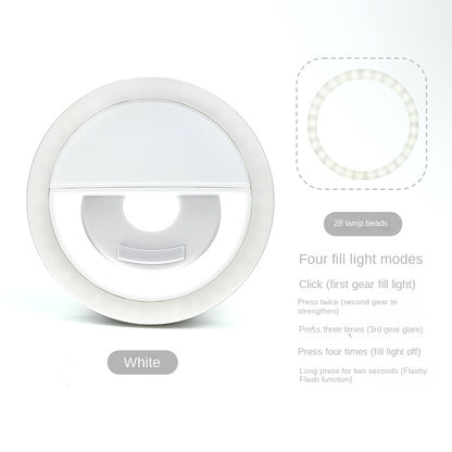 RK-12 Mobile Phone Fill Light Wholesale Live Beauty Selfie Lighting Round Flash Charging LED Fill Light