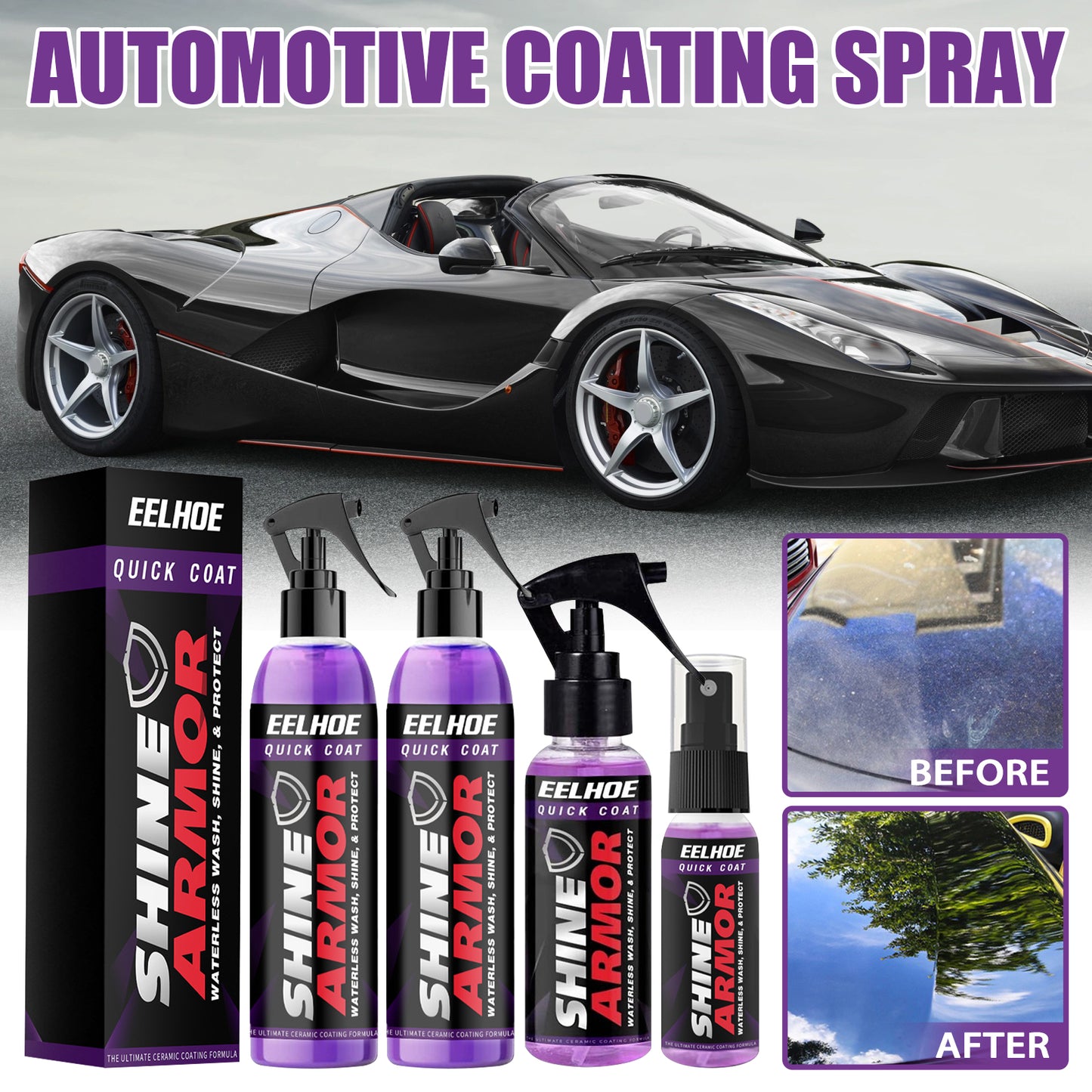 EELHOE Purple Coating (30ml) Hand-Sprayed Wax Microcrystalline Automotive Coating Agent, Spray Coating Automotive Nano Coating Agent