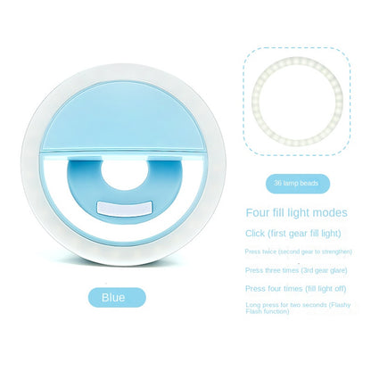 RK-12 Mobile Phone Fill Light Wholesale Live Beauty Selfie Lighting Round Flash Charging LED Fill Light