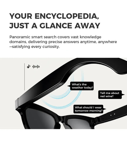 Bluetooth AI shooting glasses Bluetooth call voice assistant real-time translation 5-megapixel shooting stabilization