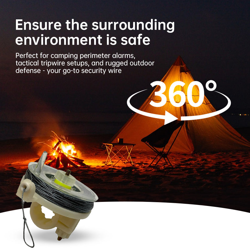 Perimeter alarm trigger lines (including camping ones) and weather-resistant early warning security systems for camping barns.