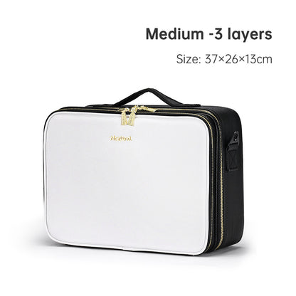 PU portable zipper pouch leather makeup organizer waterproof zipper pouch with handle