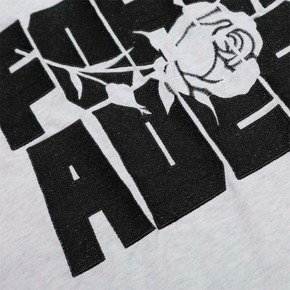 Rose Embroidered Letter Casual T-Shirt European and American Trendy Loose Short Sleeve Top for Men