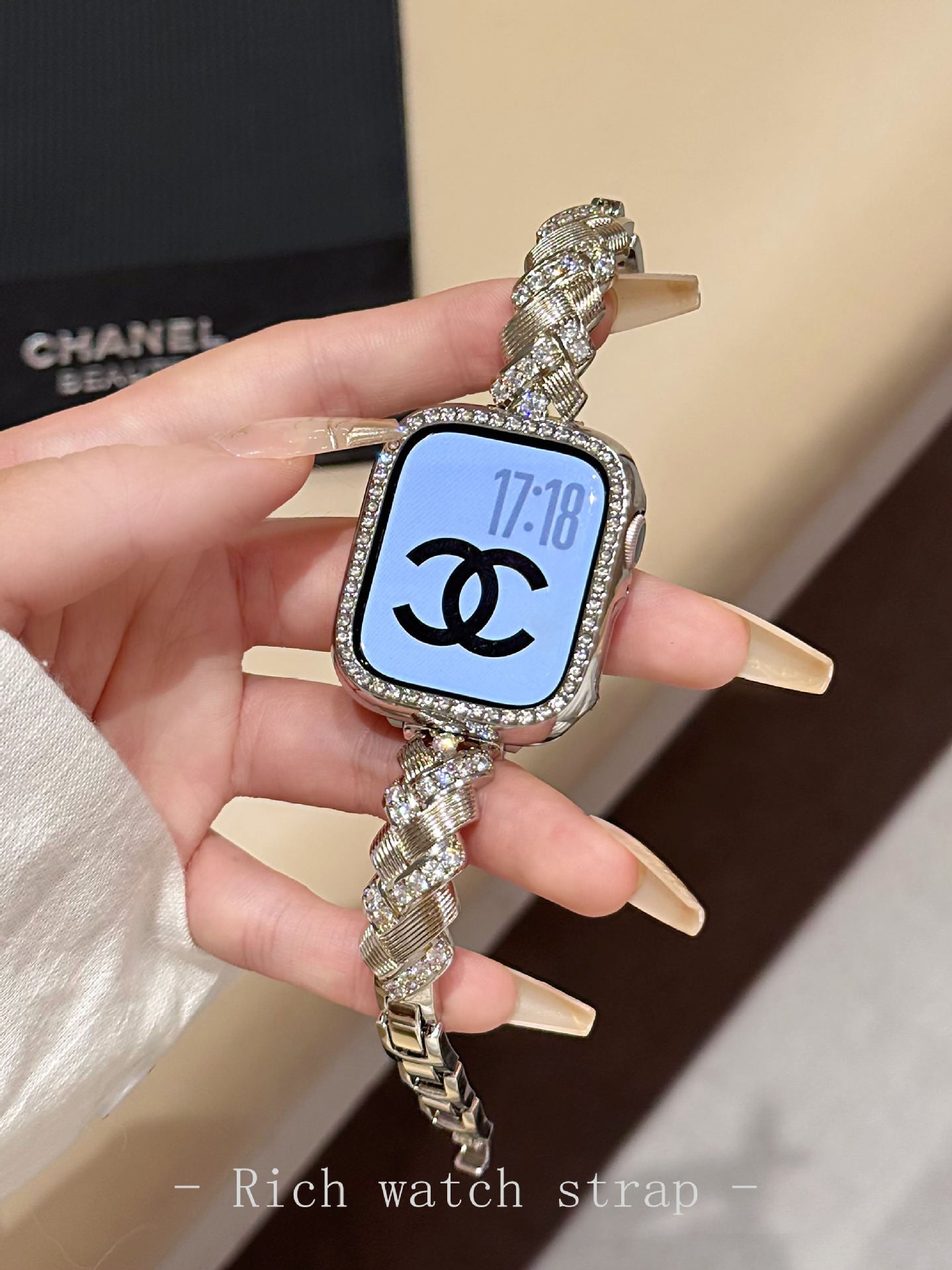 Wheat Spike Diamond-Encrusted Metal Starlight Watch Band for Apple Watch Female