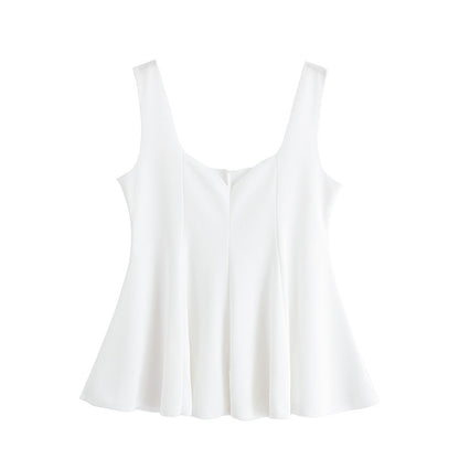 Long-Sleeved Fashionable Loose Casual Design Sense Unique Short Dress-Style Top