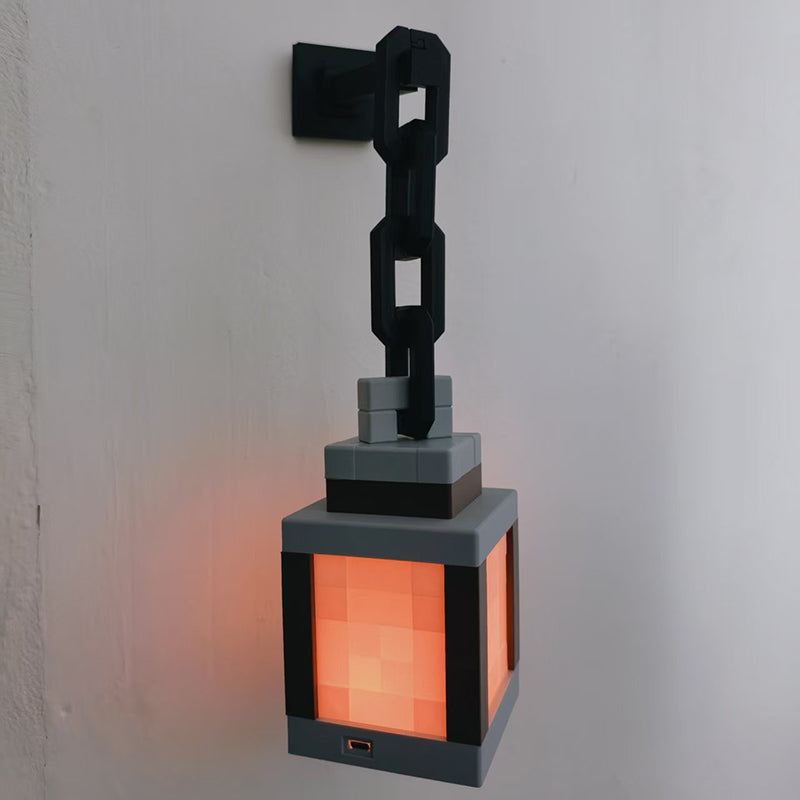 Pixel wall night light, USB hanging torch, bedroom/gaming/kids' room decor.