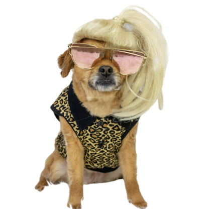 Haustierperücke Hundeperücke Halloween Haustier Accessoire lockiges Haar glattes Haar
