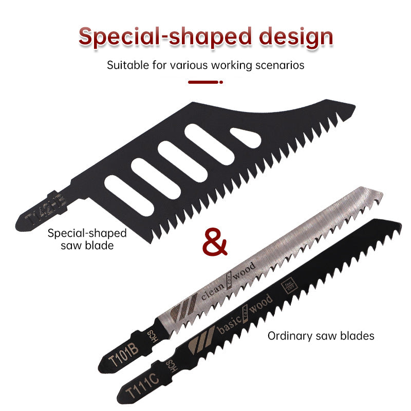 B17B T142HB-5PCS curved jigsaw blades, T-shank flush cutting replacement blades, for precision cutting.
