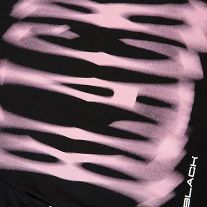 Graffiti Blurred Letter Short Sleeve T-Shirt Loose Fit Men's Summer Metal Chain Top Design Sense INS Trendy
