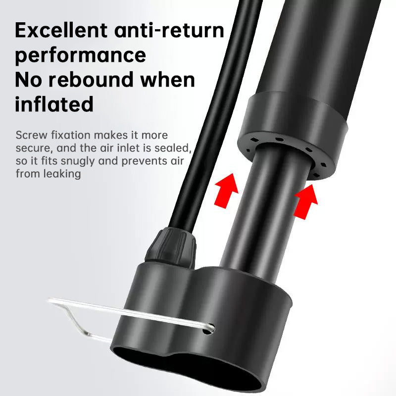 Portable Bike Pump (Schrader Valve 80psi), Lightweight Tube, Manual Inflator (Road/MTB), Cycling Accessories