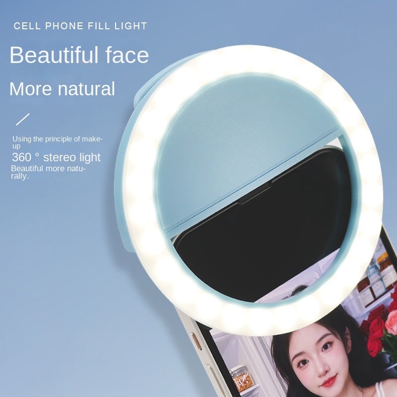 RK-12 Mobile Phone Fill Light Wholesale Live Beauty Selfie Lighting Round Flash Charging LED Fill Light