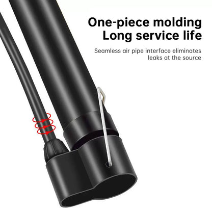 Portable Bike Pump (Schrader Valve 80psi), Lightweight Tube, Manual Inflator (Road/MTB), Cycling Accessories