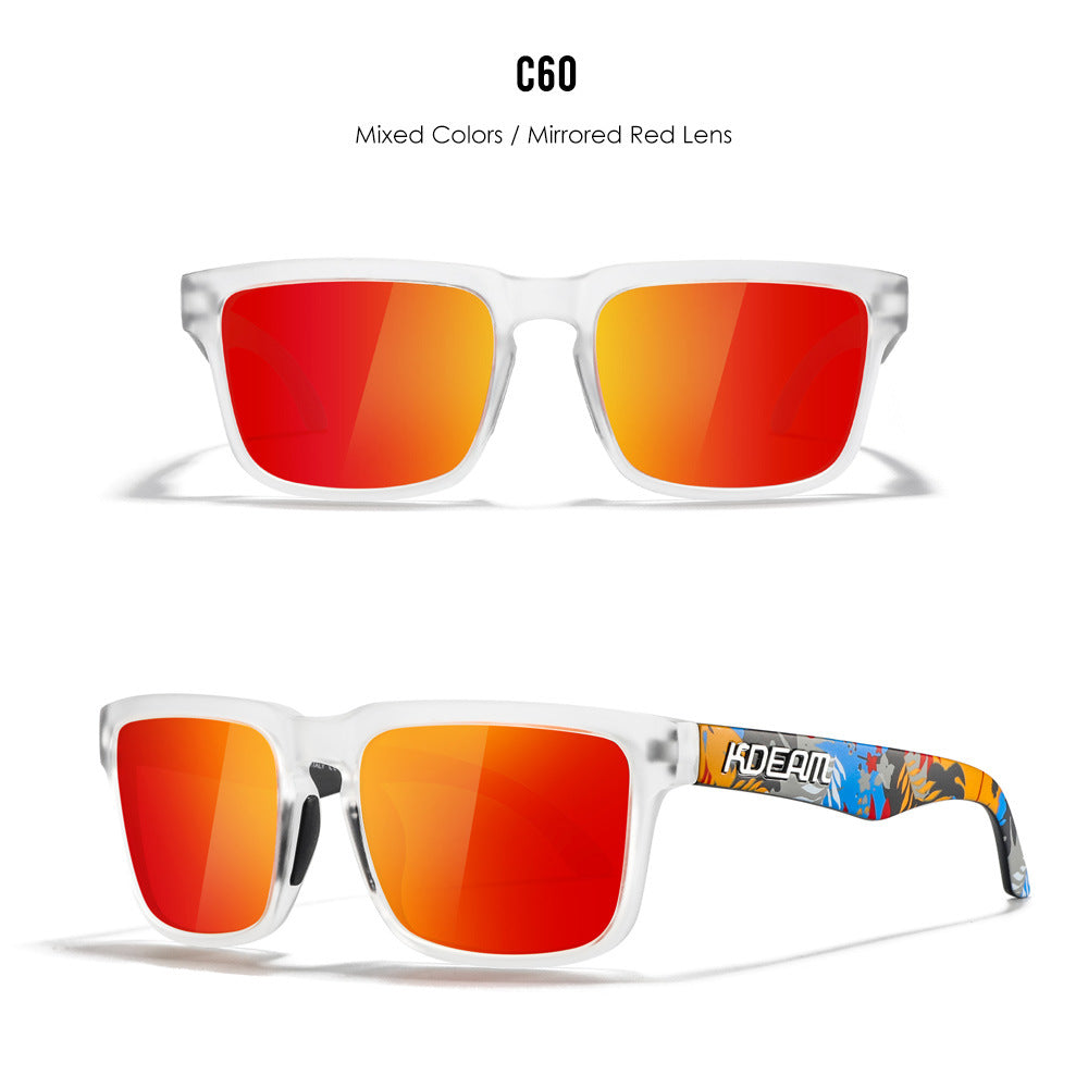 Classic polarized sunglasses for men and women ultra light driving glasses colorful real film sunglasses