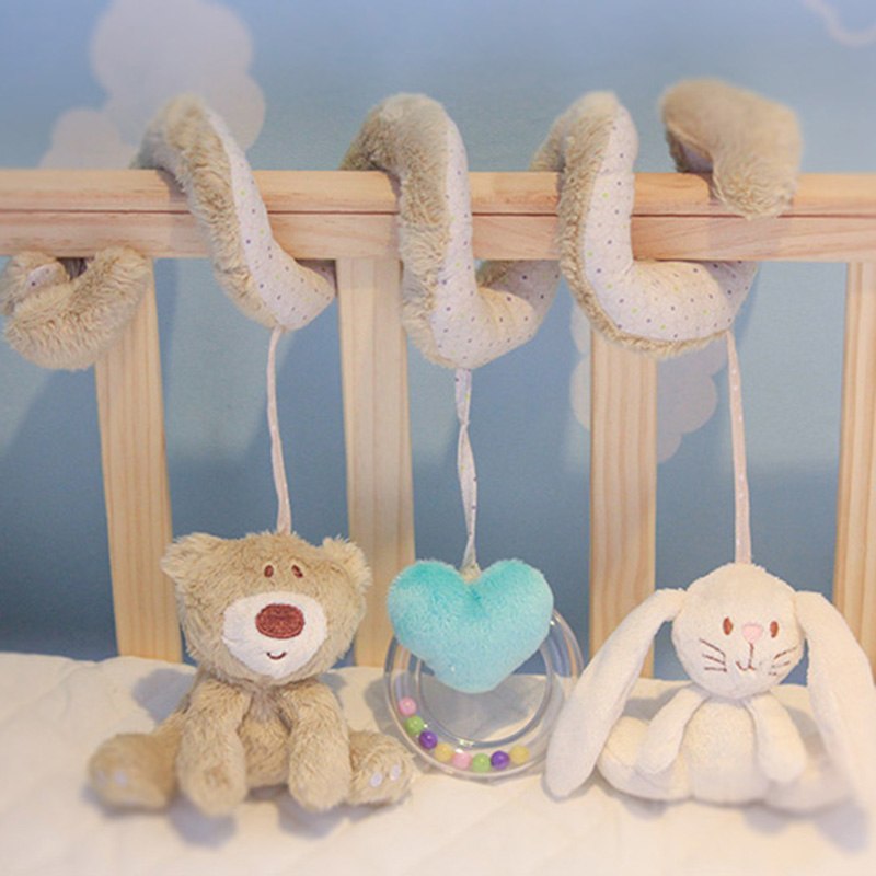 Culla Letto Giocattoli Per Bambini Musicale Mobile Molle Del Coniglio di Peluche Culla Passeggino Appeso Sonaglio Giocattolo Del Regalo Appena Nato