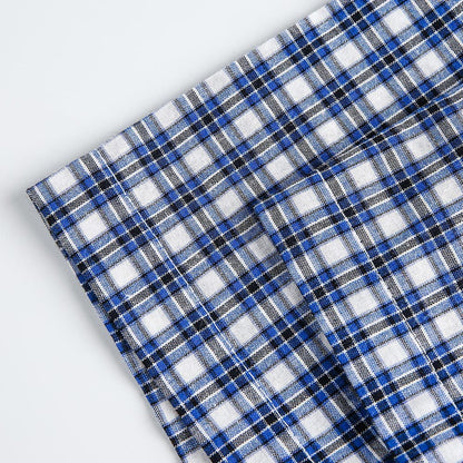 Plaid Short Sleeve Shirt Men's Japanese Workwear Loose Casual Turn-down Collar Summer Checkered Shirt High Street Trendy