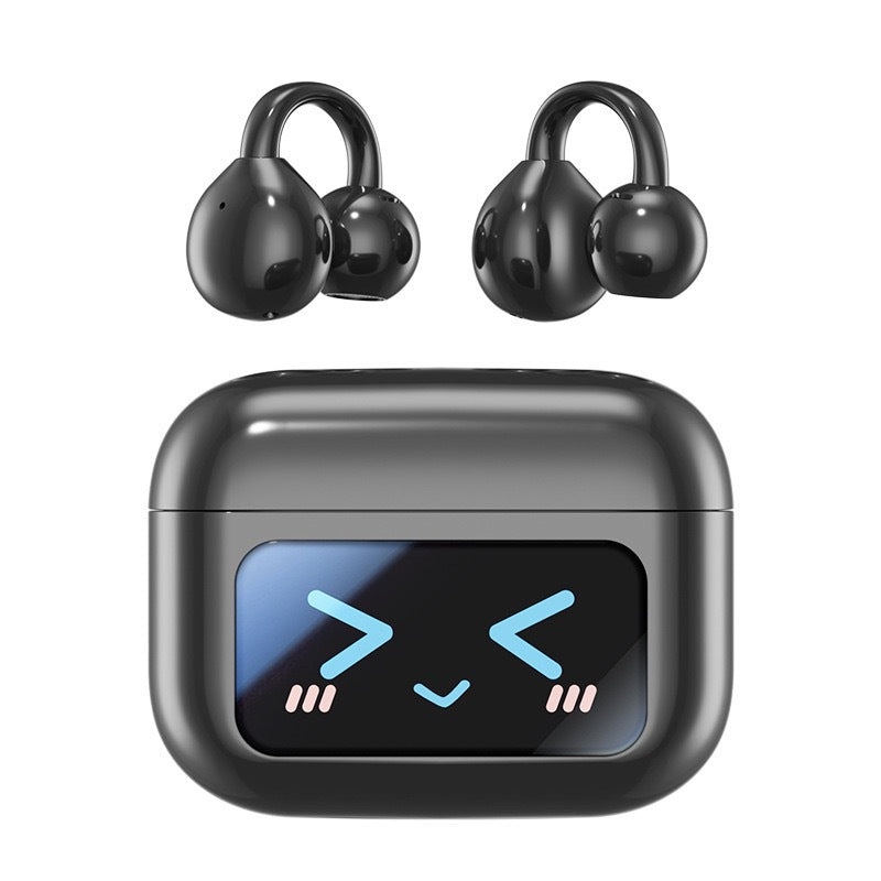 Open Ear Clip Wireless Earbuds BT 5.4 Sports Earphones Built-in Mic Fitness Headphones Waterproof Headset for Workout/Running