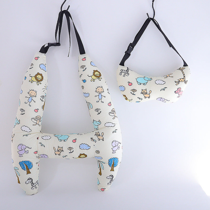 Car Sleeping Pillow Dual purpose Cotton Breathable Summer Car Adult Children Washed Pillow Interior Supplies