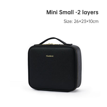 PU portable zipper pouch leather makeup organizer waterproof zipper pouch with handle