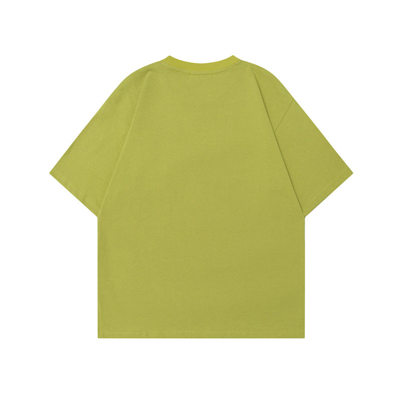 Anime Print Short Sleeve Unisex Retro Oversize Loose Pure Cotton T-Shirt