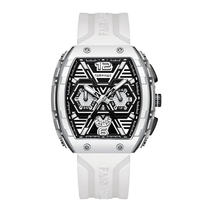 Men's multi-functional cool three eye shaking sonic explosive casual quartz wristwatch