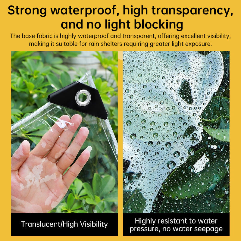 Hochwertige wasserdichte PVC-Plane (420 g/m² transparent, verbesserte Ösen, winddicht/regendicht für den Außenbereich)