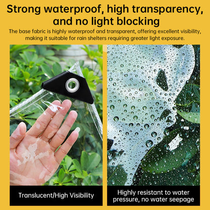 Hochwertige wasserdichte PVC-Plane (420 g/m² transparent, verbesserte Ösen, winddicht/regendicht für den Außenbereich)