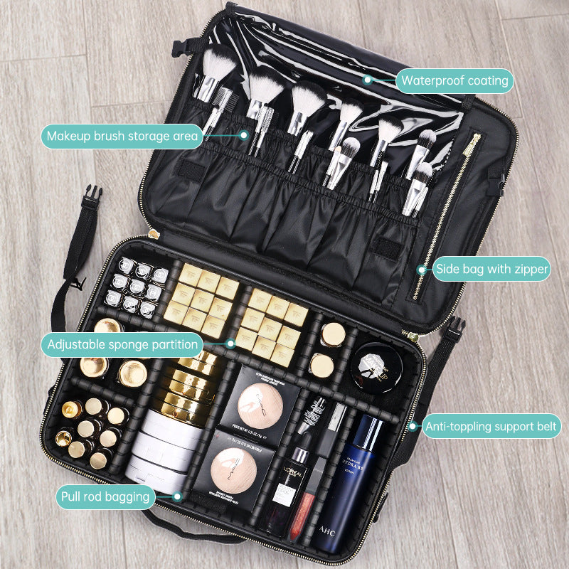 PU portable zipper pouch leather makeup organizer waterproof zipper pouch with handle