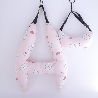 Car Sleeping Pillow Dual purpose Cotton Breathable Summer Car Adult Children Washed Pillow Interior Supplies