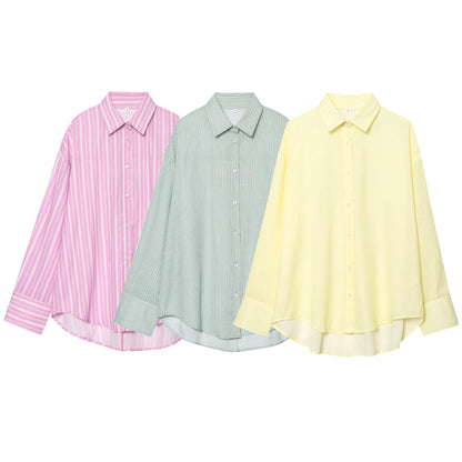 Striped Long Sleeve Shirt and Casual Shorts Set with Style Design