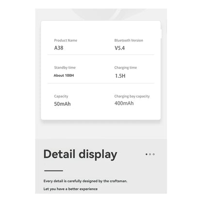 A38 Wireless Headphones Bluetooth 5.4 Hi-Fi Stereo Music Earphones Ear-Hook Sports Headsets For Running