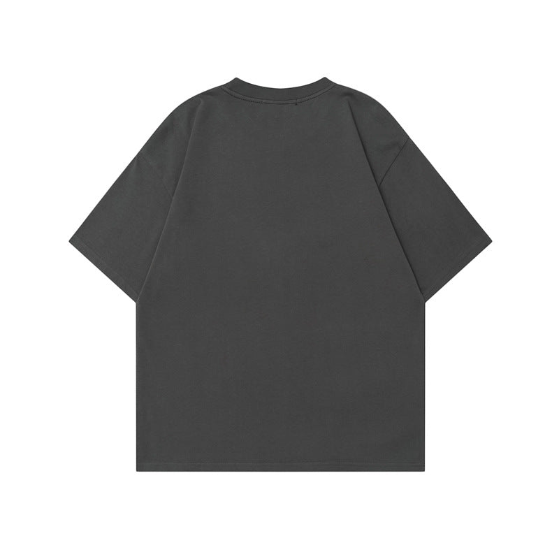 Anime Print Short Sleeve Unisex Retro Oversize Loose Pure Cotton T-Shirt