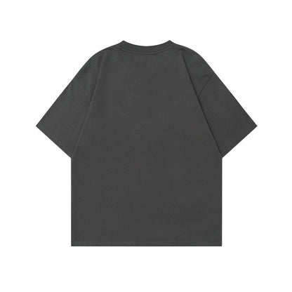 Anime Print Short Sleeve Unisex Retro Oversize Loose Pure Cotton T-Shirt