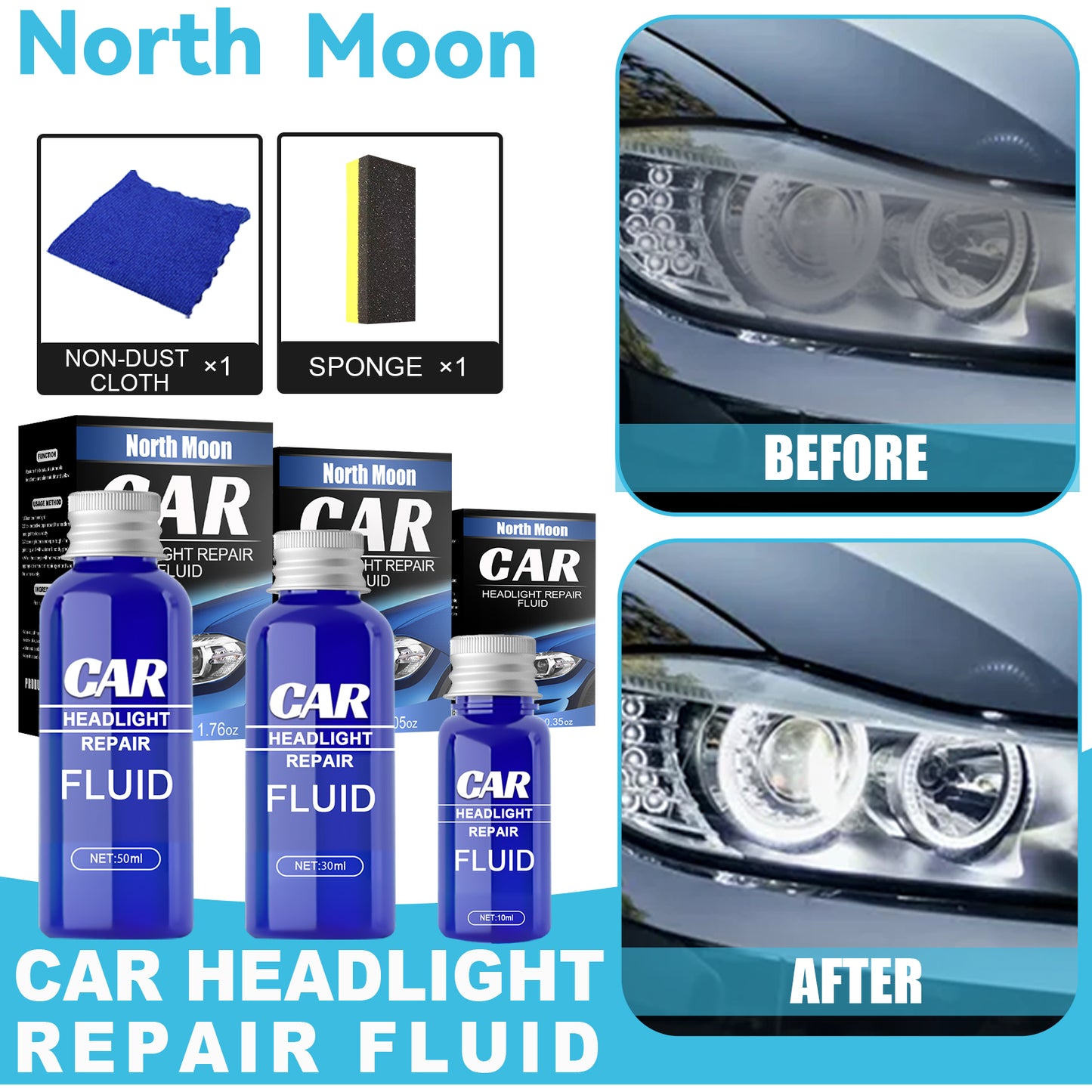 Rayhong Car Lamp Refurbishment And Repair Agent (30ml Set) Set Of Car Lamp Crystal Refurbishment And Repair Agent, Headlamp Repair Liquid