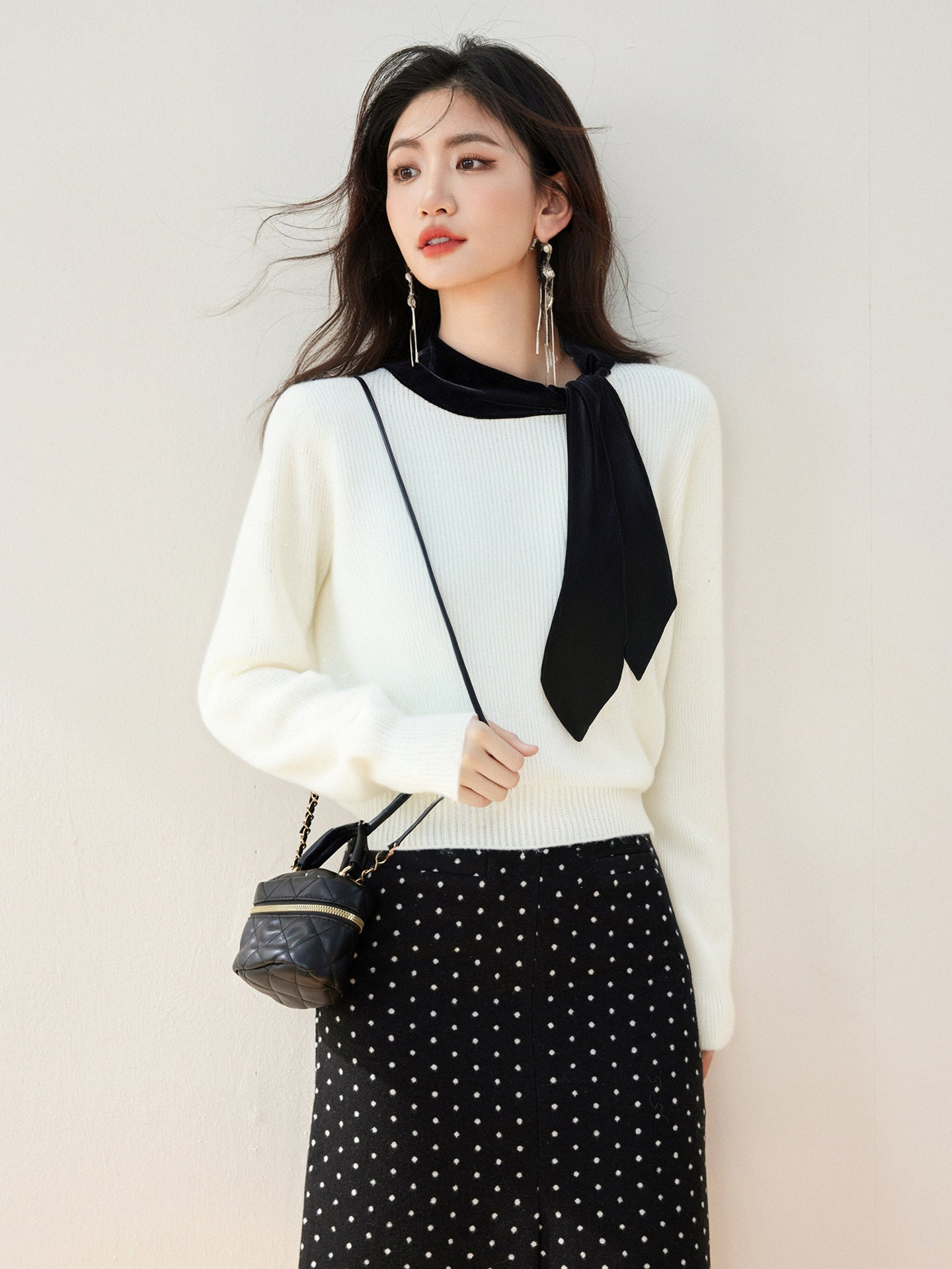 Knotted Pullover Loose Soft Knit Sweater for Women, Casual Lazy Style, Inner Layer Top