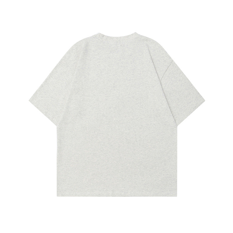 Dark High Street Rock Figure Print Short Sleeve T-Shirt Men's Oversize Heavyweight Pure Cotton Half Sleeve Tee