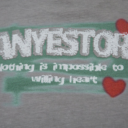 Hand-Painted Anime Oil Painting Print Short Sleeve T-Shirt Trendy Hip Hop Men's Summer Loose Casual Pure Cotton Vintage Top