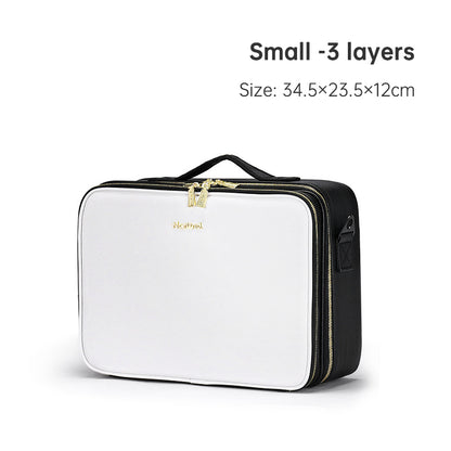 PU portable zipper pouch leather makeup organizer waterproof zipper pouch with handle