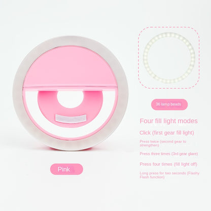 RK-12 Mobile Phone Fill Light Wholesale Live Beauty Selfie Lighting Round Flash Charging LED Fill Light