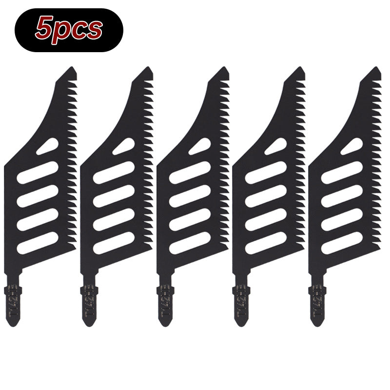 B17B T142HB-5PCS curved jigsaw blades, T-shank flush cutting replacement blades, for precision cutting.