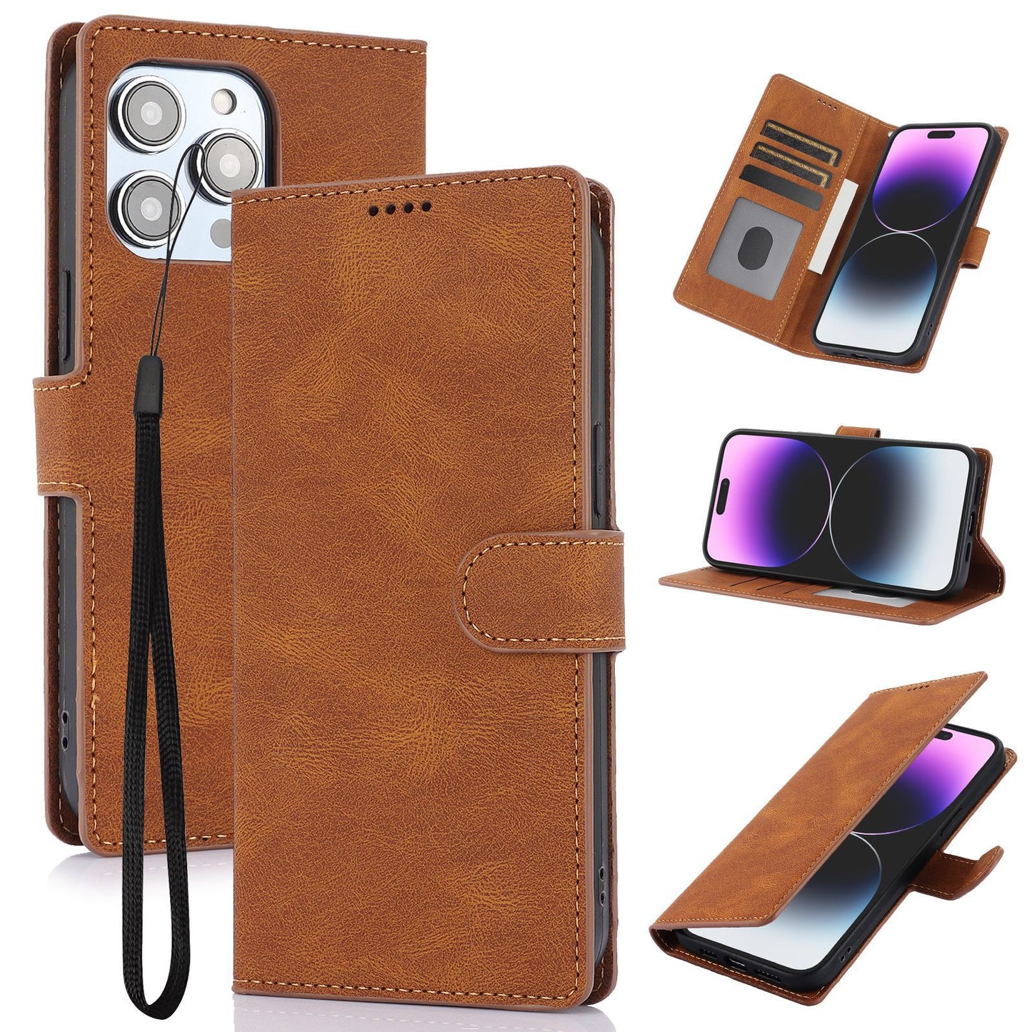 Suitable for Apple 16 Pro phone case FE wallet style anti drop phone leather case