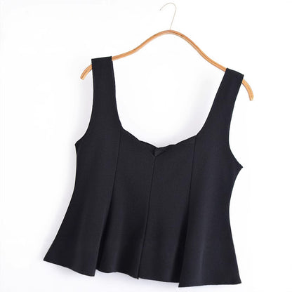 Long-Sleeved Fashionable Loose Casual Design Sense Unique Short Dress-Style Top